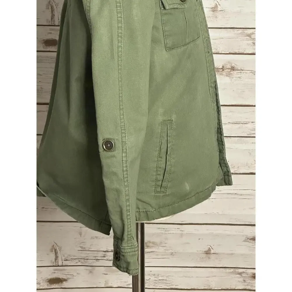Gymboree unisex olive green Wild At Heart cotton utility jacket Size M(7-9)